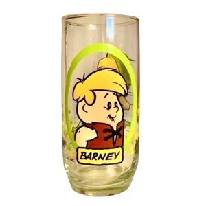 🌟1986 Pizza Hut Flintstones Kids Barney Glass